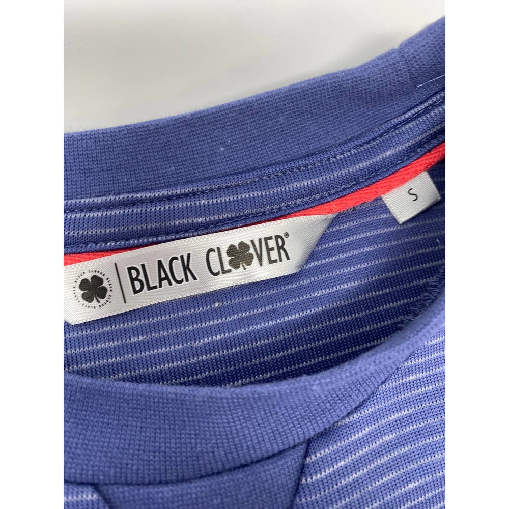 Black Clover Small Blue White Striped Silicon Logo‎ Long Sleeve Pullover Sweater - Picture 2 of 5